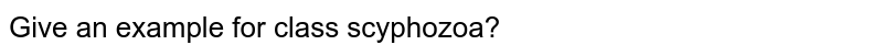 Give an example for class scyphozoa?