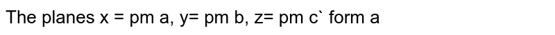 The planes x = pm a, y= pm b, z= pm c form a