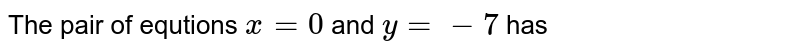 The pair of equtions `x=0` and `y=-7` has