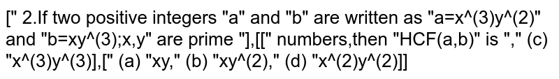 If Two Positive Integers A And B Are Written As A X3y2 And B X