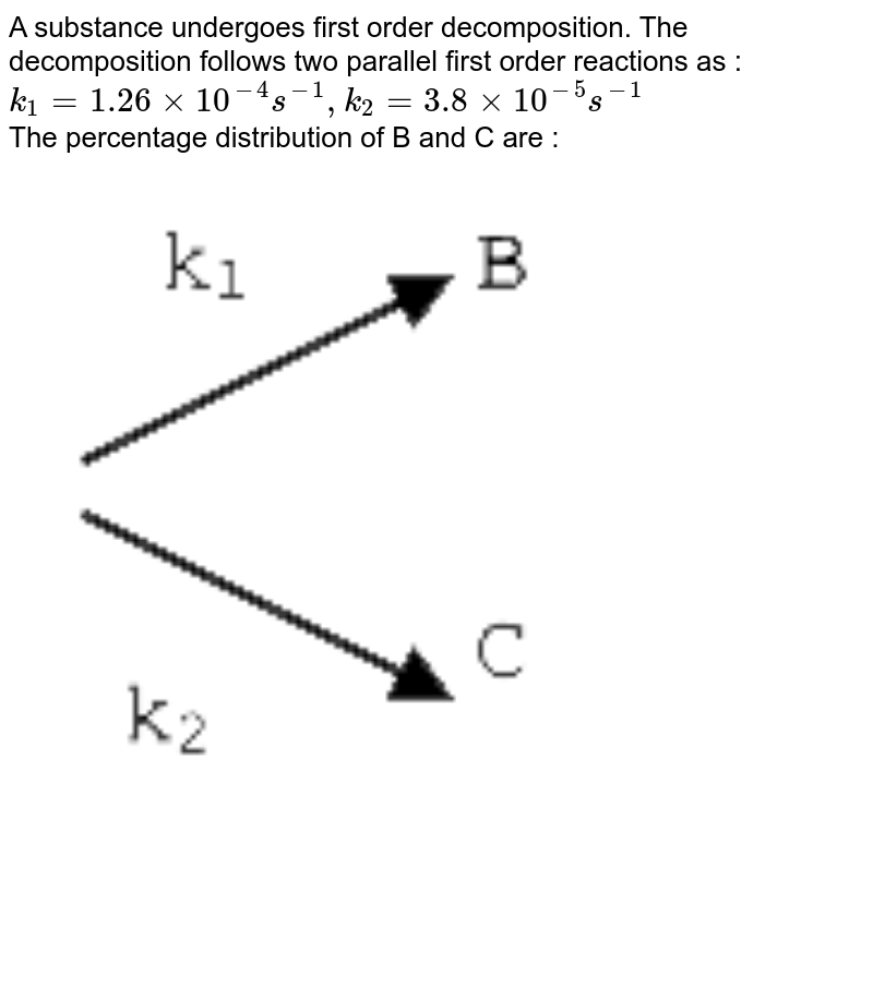 A substance undergoes a first order decomposition. The decomposition