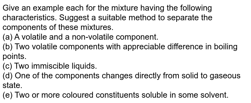 volatile liquid example