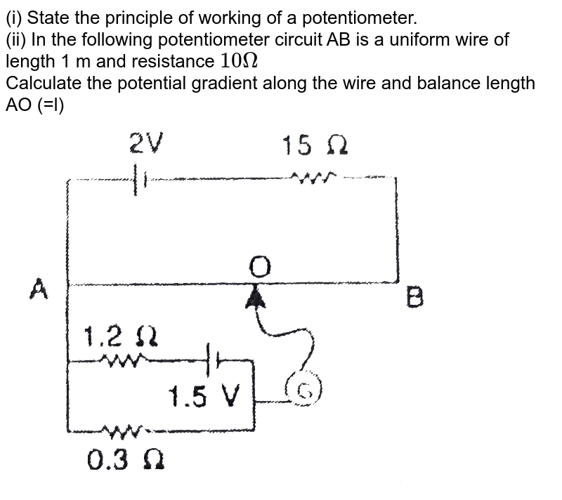 State the principle of working of a potentiometer. Define potentia