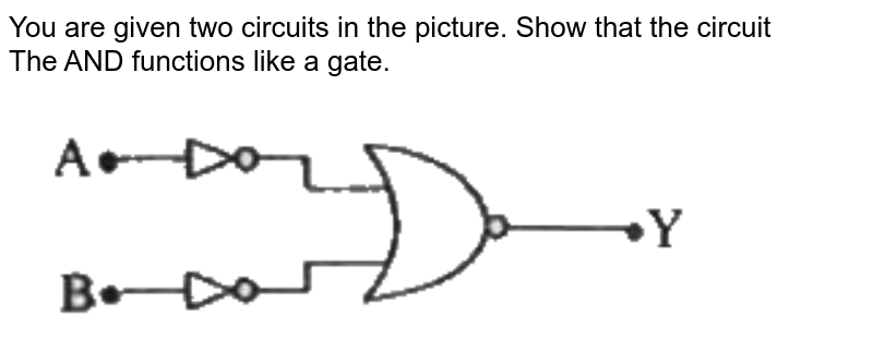 You are given two circuits in the picture. Show that the circuit The AND functions like a gate.