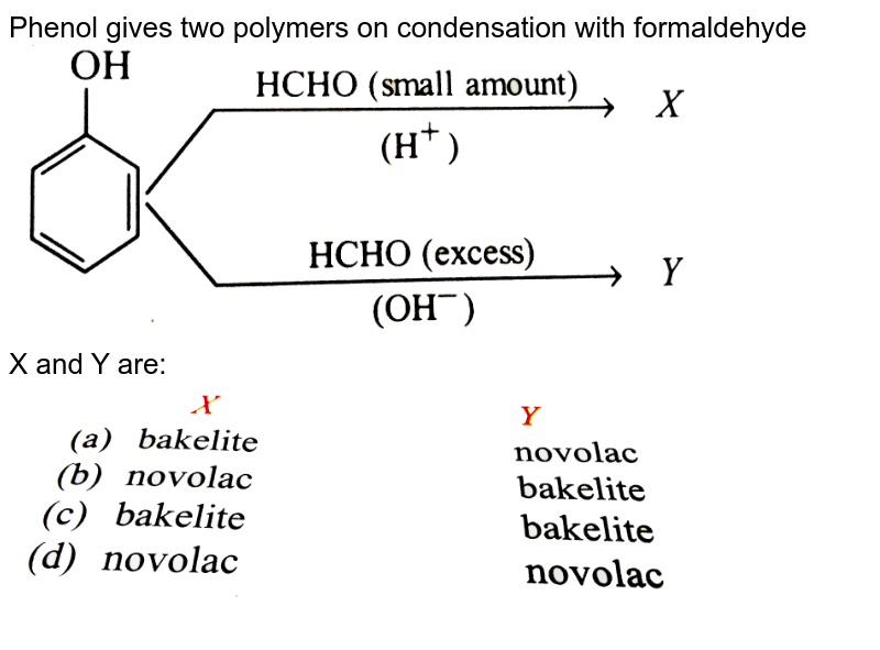 Phenol and formaldehyde undergo condensation to give a polymar A w