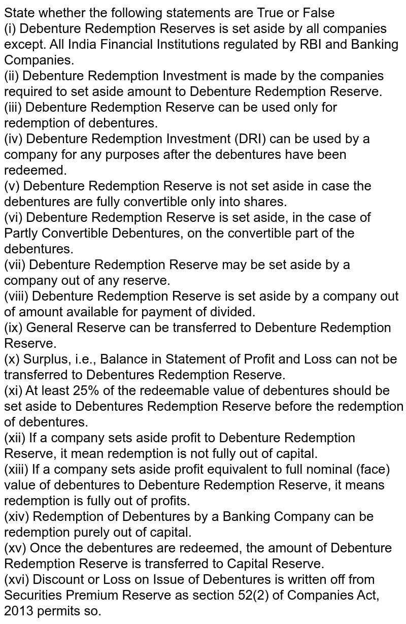 Explain the guidelines of SEBI for creating Debenture Redemption R