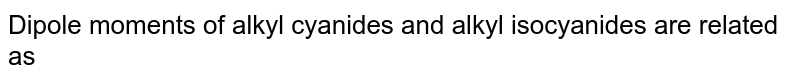 Dipole moments of alkyl cyanides and alkyl isocyanides are related as