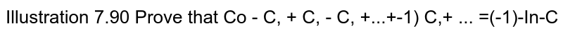 Prove that `^nC_0-^nC_1+^nC_2-^nC_3+....+(-1)^r ^C_r+....=(-1)^(r-1) ^(n-1)C_(r-1)`
