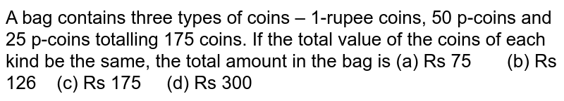 SOLVED: Challenge A bag contains pennies, nickels, dimes, and quarters.  There are 50 coins in all. Of the coins, 10% are pennies and 38% are dimes.  There are 2 more nickels than
