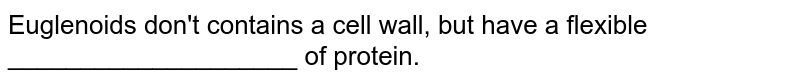 Euglenoids don't contains cell wall, but have a flexible ____________________ of protein.