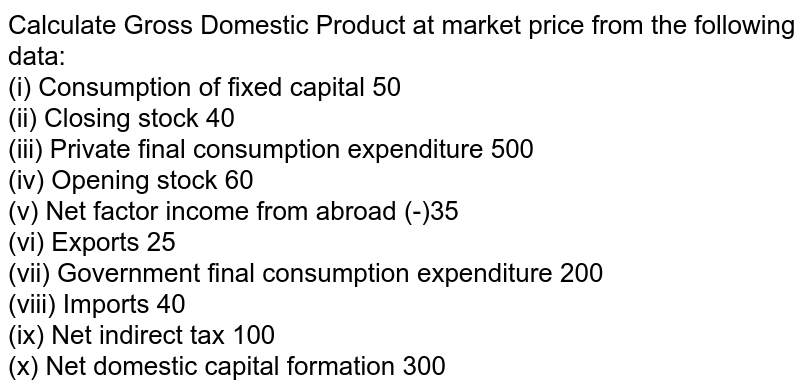 Calculate Net National Product At Market Price And Gross National