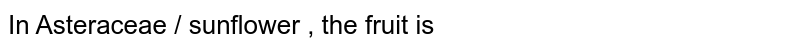 In Asteraceae / sunflower , the fruit is