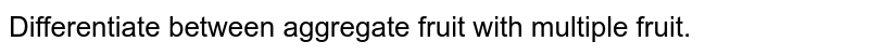 Differentiate between aggregate fruit with multiple fruit.