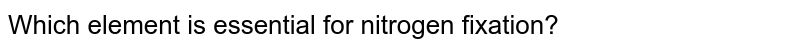 Which element is essential for nitrogen fixation?