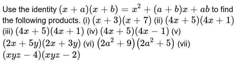 Use The Identity X Ax B X2 A Bx Ab To Find The Following Products