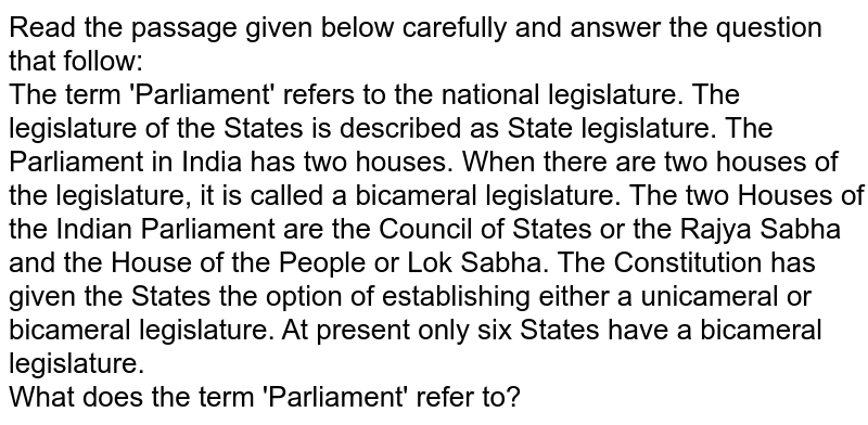 What Is A Bicameral Legislature?