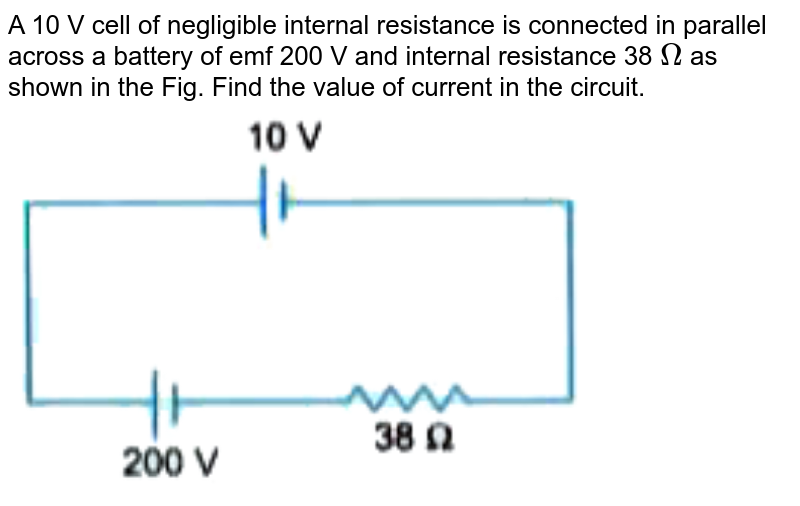 A 10 V cell of negligible internal resistance is connected in para