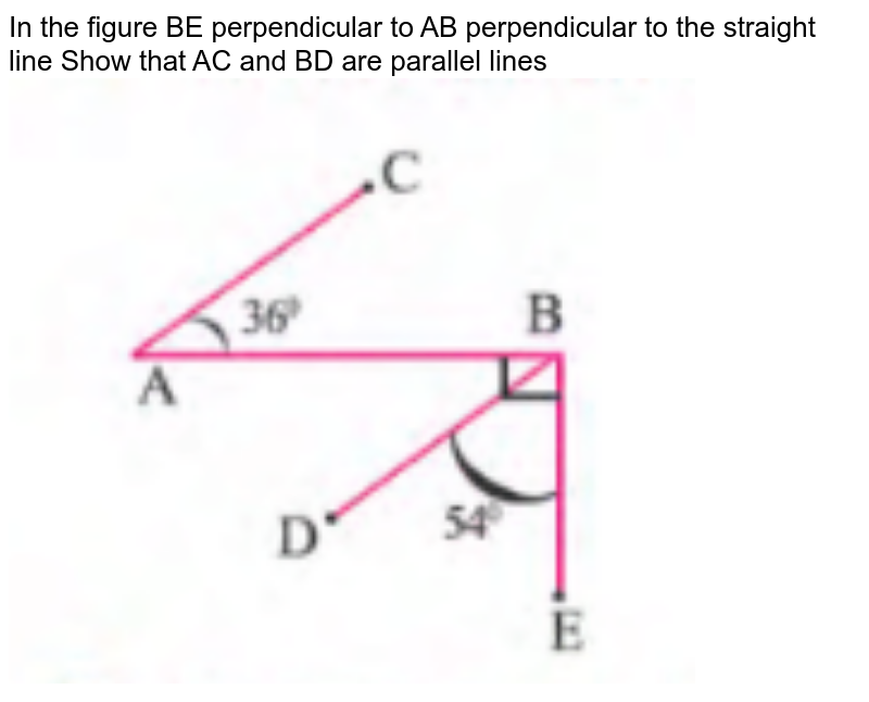 In the figure BE perpendicular segment AB perpendicular to perpendicular | Show that AC and BD are parallel lines