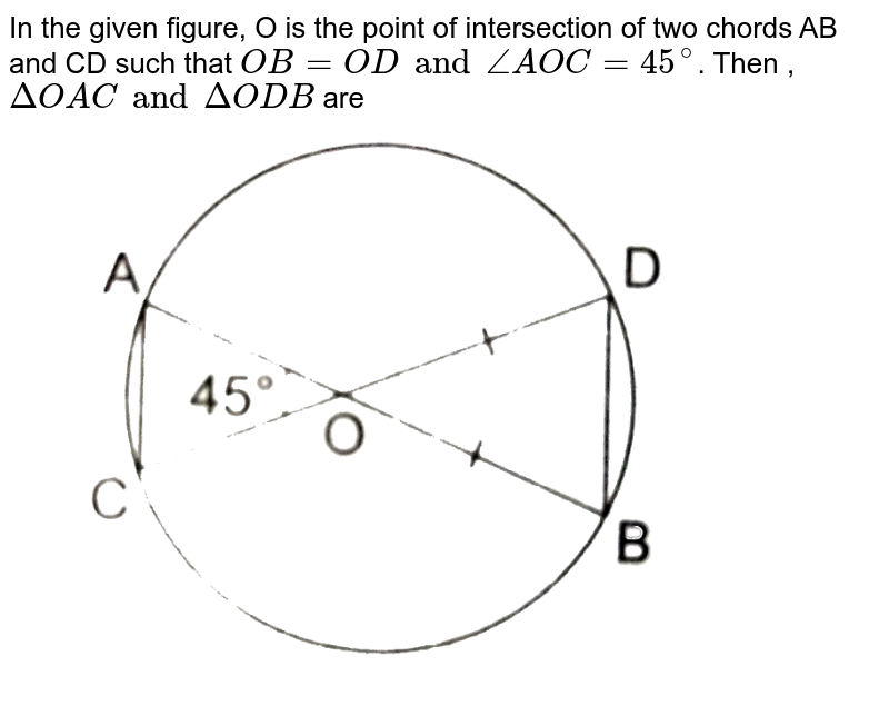 If in Fig 6.1 O is the point of intersection of two chords AB an