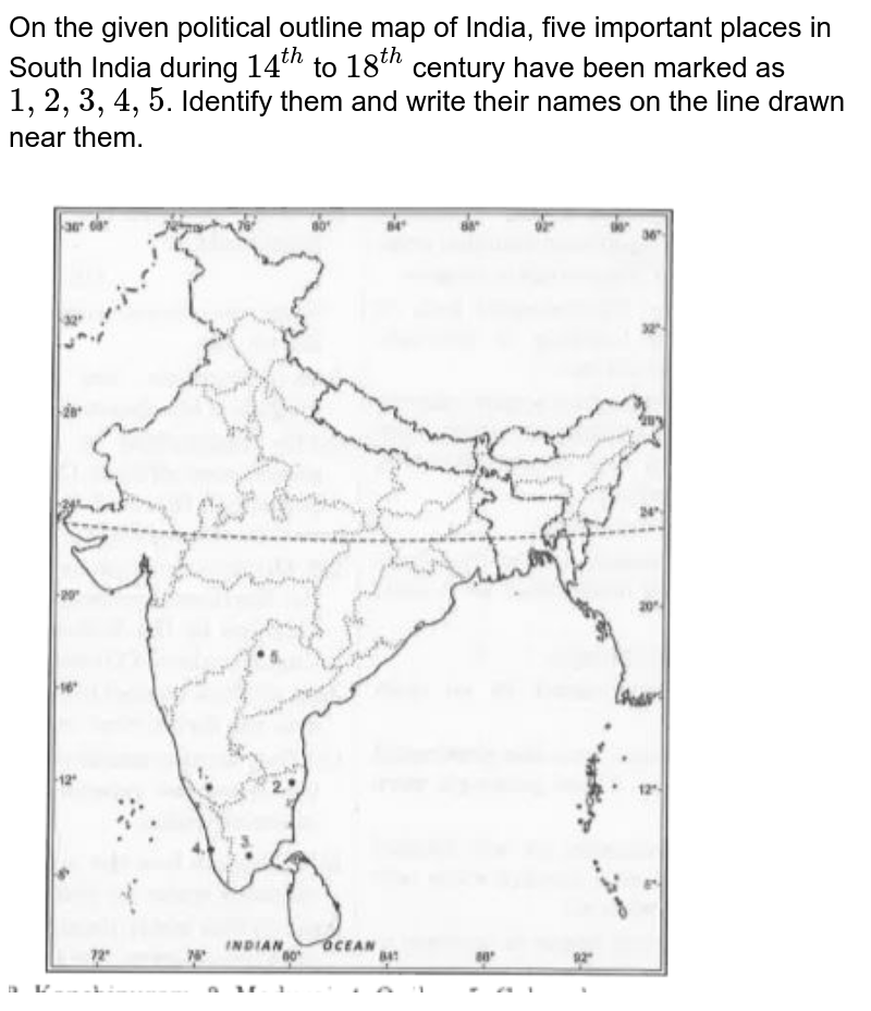 In The Outline Political Map Of India Given Below Five States Hav   En 533541556 