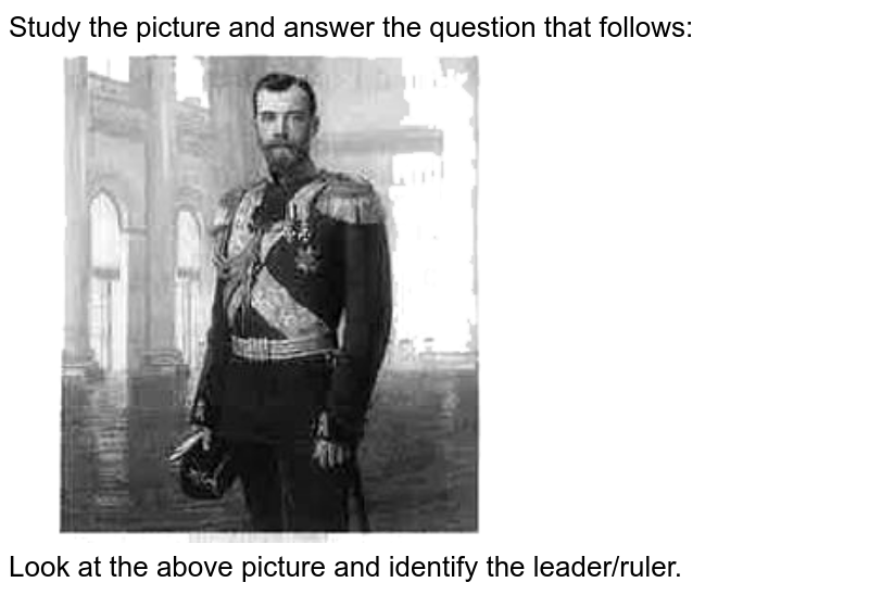 Study the picture and answer the question that follows: Look at the above picture and identify the leader/ruler.