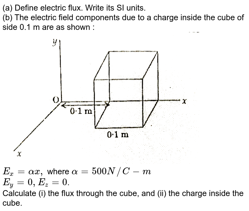 a Define electric flux. Write its SI unitsb The electric field com