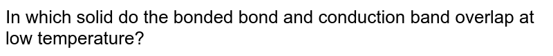 In which solid do the bonded bond and conduction band overlap at low temperature?