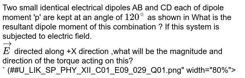 Two Small Identical Electrical Dipoles Ab And Cd Each Of Dipole M