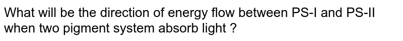 What will be the direction of energy flow between PS-I and PS-II when two pigment system absorb light ?