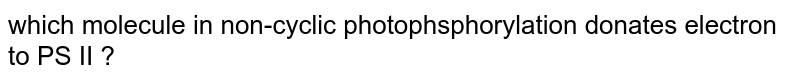 which molecule in non-cyclic photophsphorylation donates electron to PS II ?