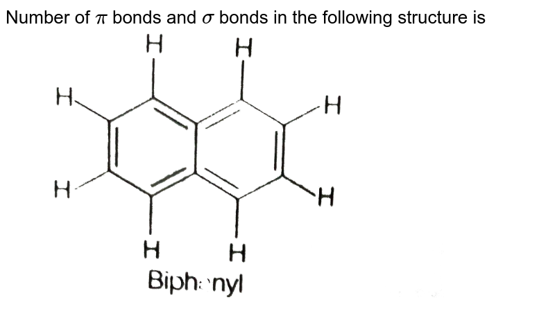 Number of pi bonds and sigma bonds in the following structure is