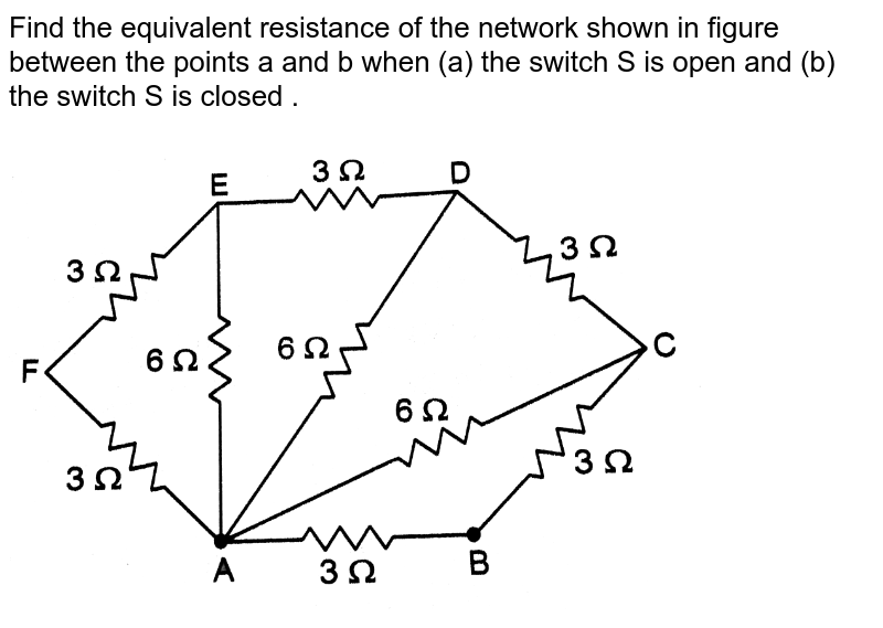 Find the equivalent resistance of the network shown in figure 45E