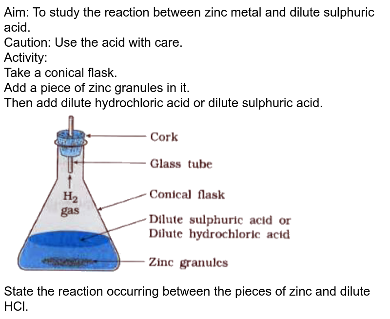 What will be one of the products of the reaction between zinc and