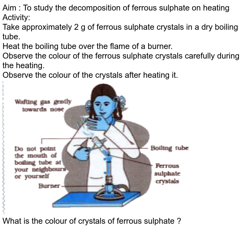 A few crystals of copper sulphate are heated in B/F dry boiling tu