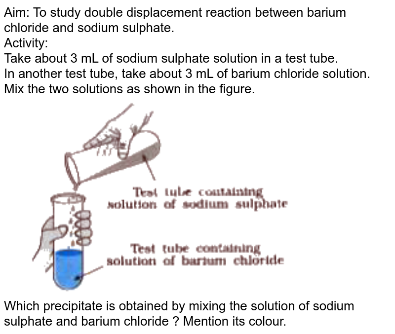 Take 5 mL of sodium sulphate solution in a test tube and 5 mL of b