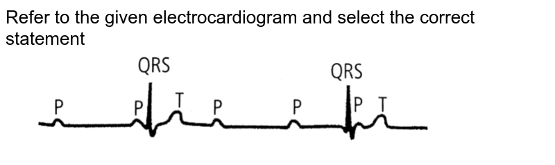 Refer to the given electrocardiogram and select the correct statement <br> <img src="https://d10lpgp6xz60nq.cloudfront.net/physics_images/NCERT_FIN_BIO_OBJ_XI_BFC_C18_E01_116_Q01.png" width="80%">