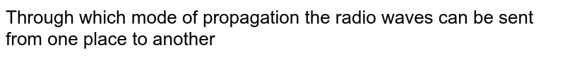 Through which mode of propagation, the radio waves can be sent from one place to another