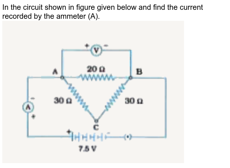 In the circuit as shown in figure the current in ammeter is a 42/