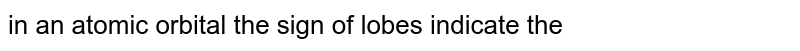 in an atomic orbital the sign of lobes indicate the