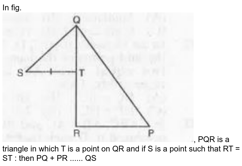 In ∆pqr Points S And T Are The Midpoints Of Sides Pq And Pr Respe 1293
