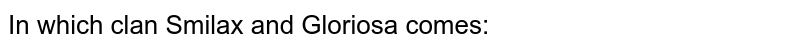 In which clan Smilax and Gloriosa comes:
