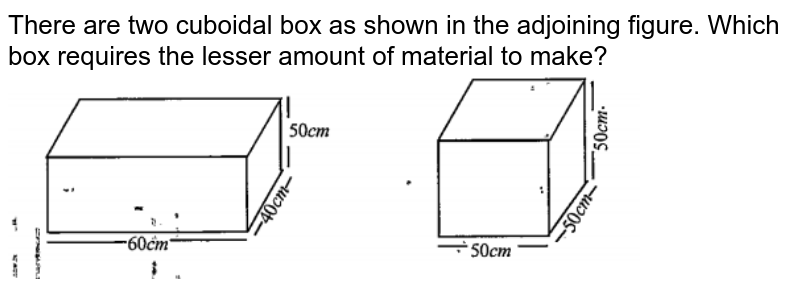 There are two cuboidal boxes as shown in the adjoining figure. Whi