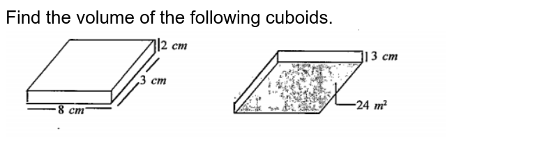 Find the volume of the following cuboids.