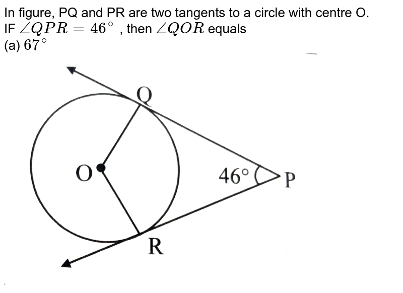 In the figure if PQ and PR are two tangents to a circle with cent