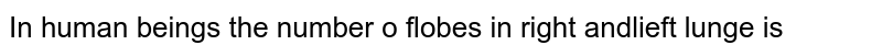 In human beings, the number of lobes in right and left lungs are