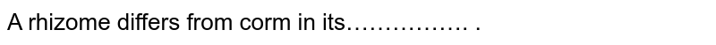 A rhizome differs from corm in its……………. .
