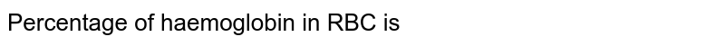 Percentage of haemoglobin in RBC is