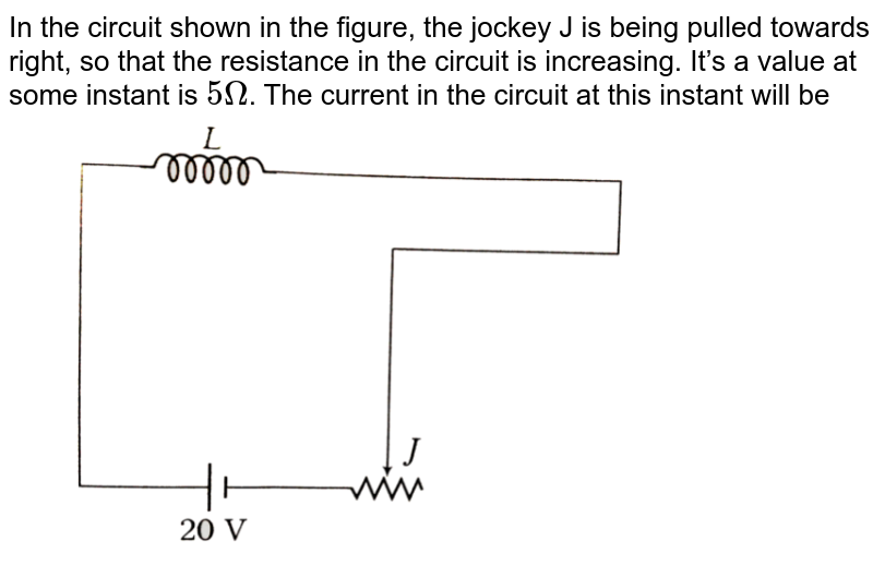 In the circuit shown in the figure, the jockey J is being pulled