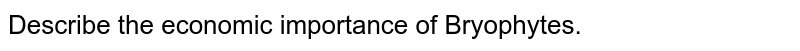 Describe the economic importance of Bryophytes.