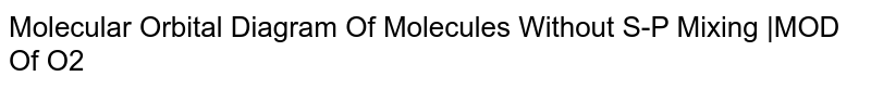 Molecular Orbital Diagram Of Molecules Without S-P Mixing |MOD Of O2